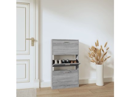 Botník šedý sonoma 59x17x108 cm kompozitní dřevo 342532