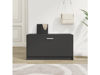 Botníková lavice černá 80 x 24 x 45 cm kompozitní dřevo 342641