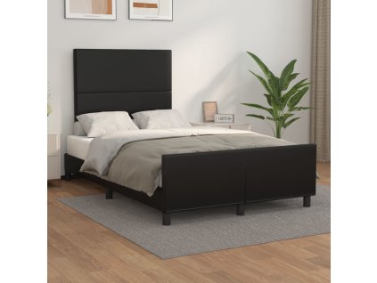 Rám postele s čelem černý 120 x 200 cm umělá kůže 3125439