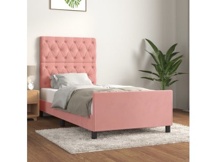 Rám postele s čelem růžový 80x200 cm samet 3125909