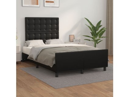 Rám postele s čelem černý 120 x 200 cm umělá kůže 3125561