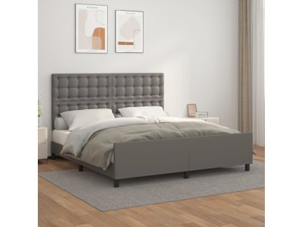 Rám postele s čelem šedý 180x200 cm umělá kůže 3125589