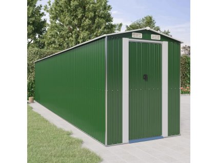 Zahradní kůlna zelená 192x855x223 cm pozinkovaná ocel 3147435