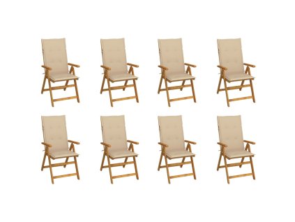 Skládací zahradní židle s poduškami 8 ks masivní akácie 3075057