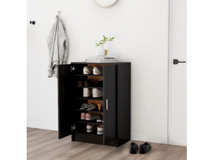Botník černý 60 x 35 x 92 cm kompozitní dřevo 808928