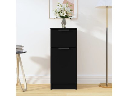 Příborník černý 30 x 30 x 70 cm kompozitní dřevo 811117