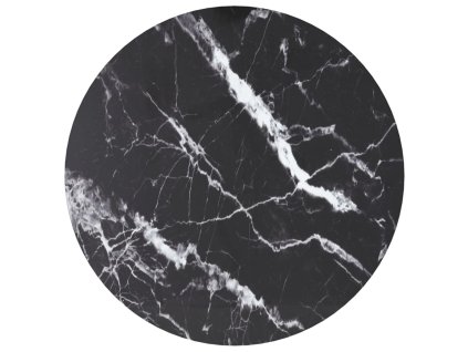 Stolní deska černá Ø 40 x 0,8 cm tvrzené sklo mramorový design 322262