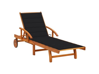 Zahradní lehátko s poduškou masivní akáciové dřevo 3061609