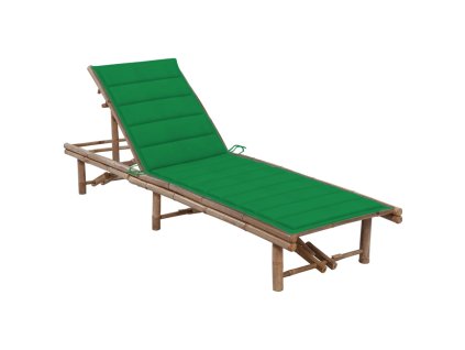 Zahradní lehátko s poduškou bambus 3061637