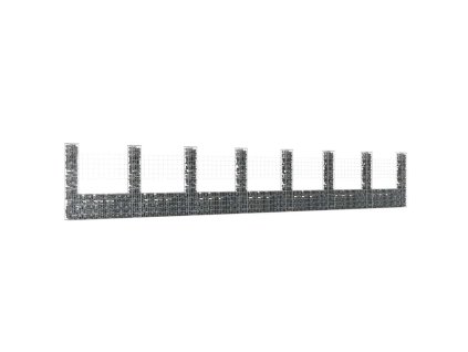 Gabionový koš ve tvaru U s 8 sloupky železo 860 x 20 x 150 cm 151288