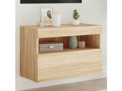 Nástěnná TV skříňka s LED osvětlením dub sonoma 60 x 30 x 40 cm 837187