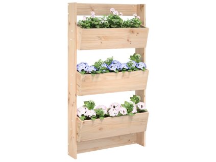 Nástěnný truhlík 3patrový 60 x 18,5 x 110 cm masivní borovice 825114