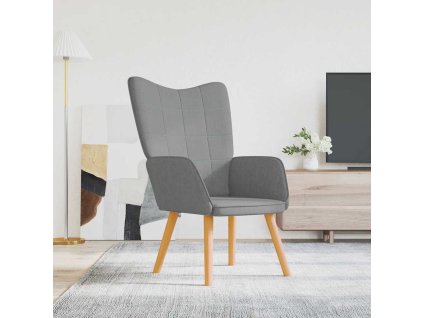 Relaxační křeslo světle šedé textil 327919