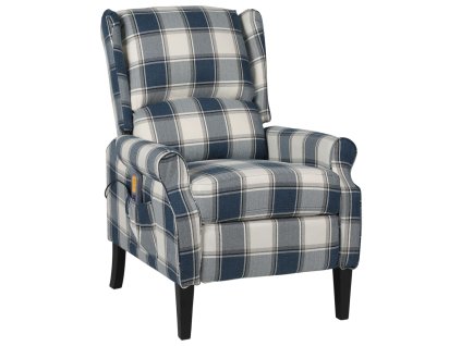 Masážní polohovací křeslo modré textil 329316