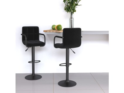 Barové židle 2 ks černé textil 334641