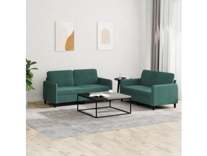 2dílná sedací souprava tmavě zelená samet 3201976