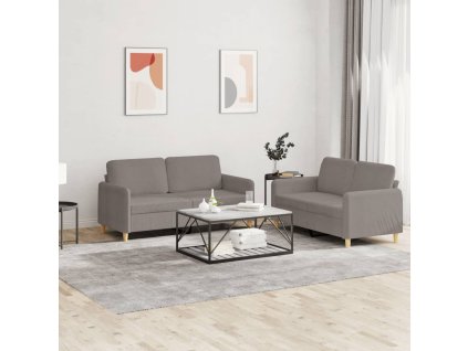 2dílná sedací souprava s poduškami taupe textil 3202093