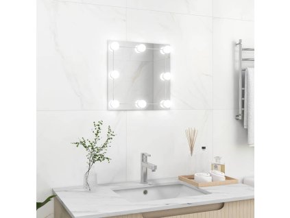 Nástěnné zrcadlo s LED osvětlením čtvercové sklo 3078635