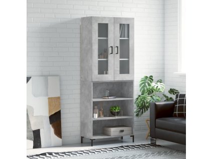 Skříň highboard betonově šedá 69,5x34x180 cm kompozitní dřevo 3198725
