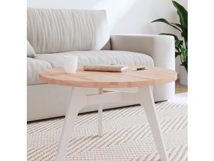 Stolní deska Ø 70 x 2,5 cm kulatá masivní bukové dřevo 355917