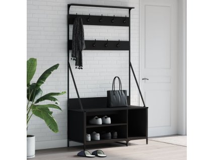 Stojan na oblečení s prostorem pro obuv černý 100 x 41 x 184 cm 837867