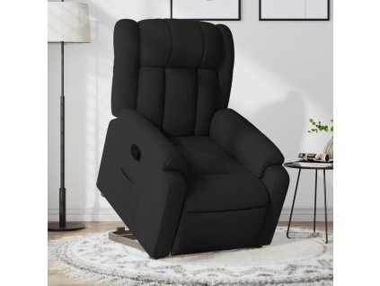 Zvedací polohovací křeslo černé textil 3205318
