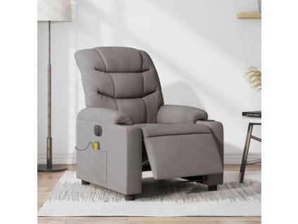 Elektrické masážní polohovací křeslo taupe textil 3206643