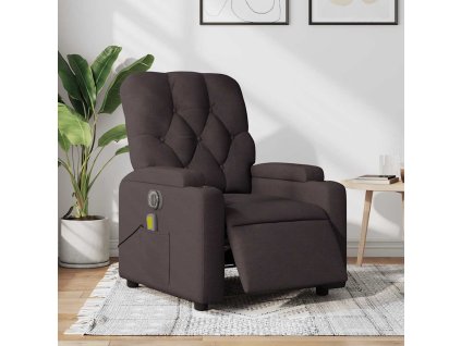Elektrické masážní polohovací křeslo tmavě hnědé textil 3204703