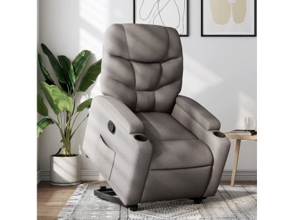 Zvedací polohovací křeslo taupe textil 3204604