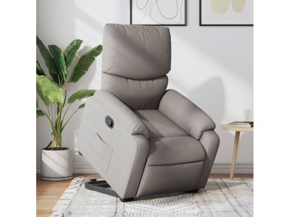 Zvedací polohovací křeslo taupe textil 3204832