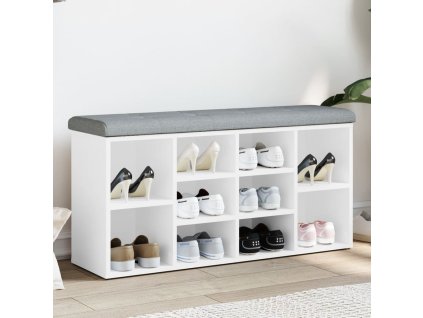 Lavice s botníkem bílá 102 x 32 x 50 cm kompozitní dřevo 835110