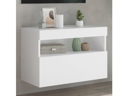 Nástěnná TV skříňka s LED osvětlením bílá 60 x 30 x 40 cm 837183