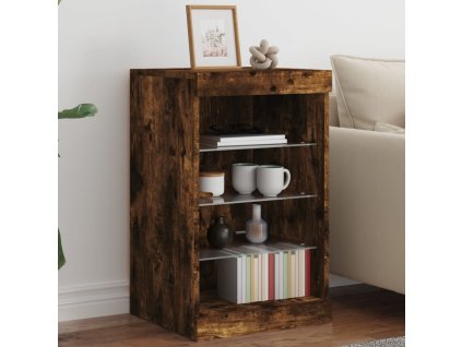 Příborník s LED osvětlením kouřový dub 41 x 37 x 67 cm 836725