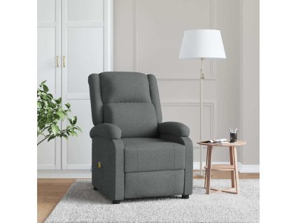 Masážní křeslo tmavě šedé textil 340937
