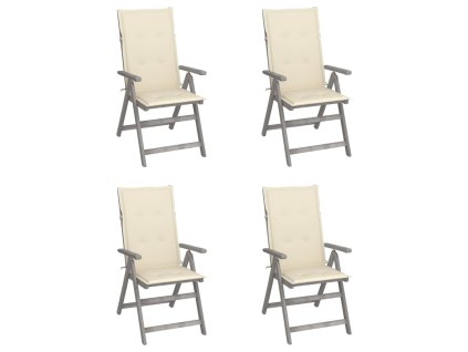 Zahradní polohovací židle s poduškami 4 ks masivní akácie 3065379