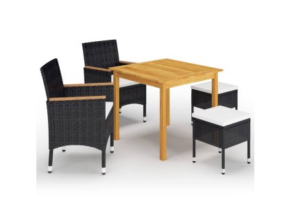 5dílný zahradní jídelní set černý 3067687