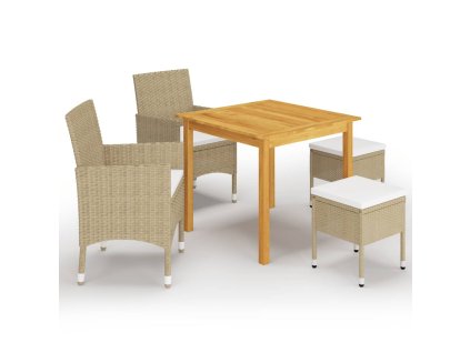 5dílný zahradní jídelní set béžový 3067685