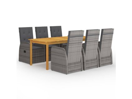 7dílný zahradní jídelní set šedý 3067908