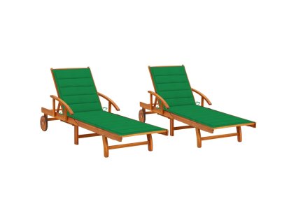 Zahradní lehátka s poduškami 2 ks masivní akáciové dřevo 3077335