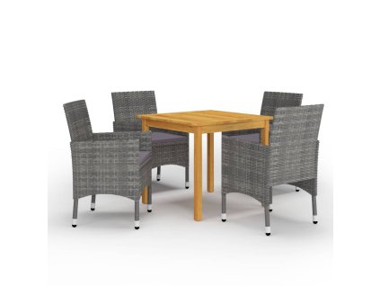 5dílný zahradní jídelní set šedý 3067672