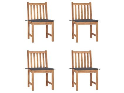 Zahradní židle s poduškami 4 ks masivní teak 3073088