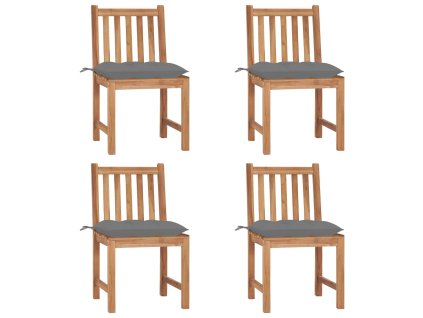 Zahradní židle 4 ks s poduškami masivní teak 3073104