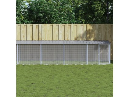 Klec pro kuřata se střechou světle šedá 803 x 98 x 90 cm ocel 3189057
