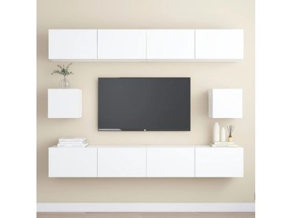 6dílný set TV skříněk bílý kompozitní dřevo 3078684