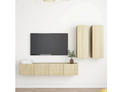 4dílný set TV skříněk dub sonoma kompozitní dřevo 3079001