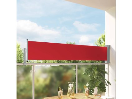 Zatahovací boční markýza / zástěna na terasu 60x300 cm červená 48357