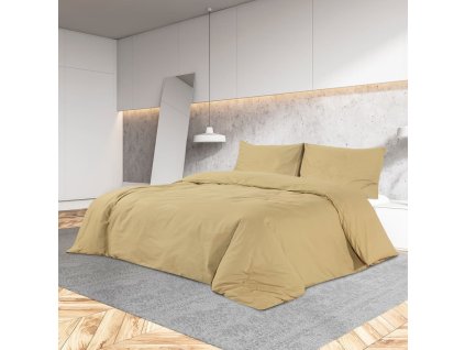 Sada ložního prádla taupe 200 x 220 cm lehké mikrovlákno 135993