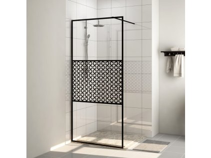 Zástěna do průchozí sprchy čiré ESG sklo 100 x 195 cm černá 151030