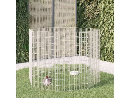 Ohrádka pro zvířata 8 panelů 54 x 100 cm pozinkované železo 171582