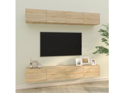 Nástěnné TV skříňky 4 ks dub sonoma 100 x 30 x 30 cm 3114192